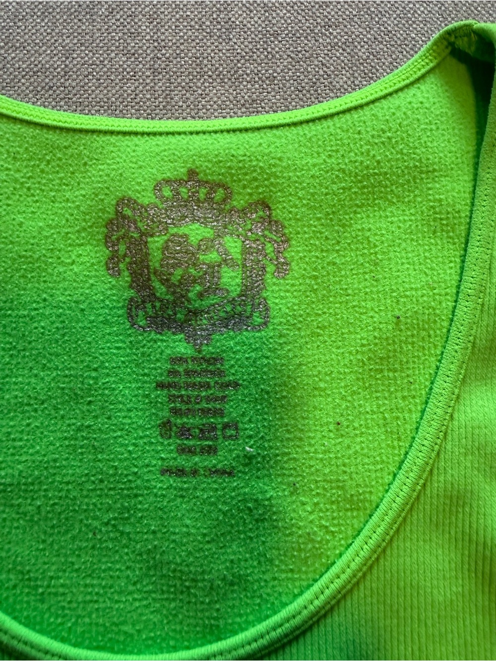 Neon Green Ribbed Tank - Picture 3 of 5